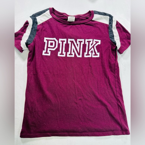 PINK Victoria's Secret Tops - Y2K PINK Victoria's Secret Magenta Varsity Tee Size XS